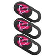 thumbnail image 4 of 3Pcs Heart Printed Adhesive Laptop Computer Phone Camera Cover Slide Blocker, 4 of 8