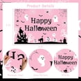 thumbnail image 5 of JOYMEMO Pink Black Halloween Trunk or Treat Car Decorations - Happy Halloween Backdrop with Banner, Bat Ghost Balloons, Paper Tassels for Archway Garage Door Haunted House Car Party Supplies, 5 of 6