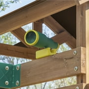 Backyard Discovery Lightning Ridge Cedar Wood Swing Set, Slide, Deck, Rock Wall, Sandbox