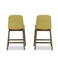 thumbnail image 3 of Allora Mid Century Modern Fabric Counter Stool in Green (Set of 2), 3 of 4