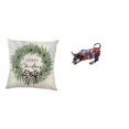 thumbnail image 1 of Funda de almohada,Funda de almohada navideña 2023 de 18 x 18 pulgadas,suave para interiores,Estatua de toro de resina,Pintura Resina Toro Estatua Escultura Inicio,Figuras de animales de toro, 1 of 8