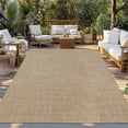 thumbnail image 2 of Brown Farmhouse Outdoor Rug 4x6 Ft - Reversible Patio Rug Outdoor Camping Rugs, Vintage Country Monochrome Textured Washable Indoor Outdoor Area Rugs, Non-Slip Outdoor Carpet Runner for Deck/Porch, 2 of 8