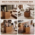 thumbnail image 5 of 2pcs Acacia Wood Remote Control Holder, Tabletop Wooden Remote Caddy, TV Controller Organizer for Living Room and Nightstand, Brown, 5 of 9