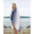 thumbnail image 2 of Navy Blue Ombre Beach Towels Oversized Super Absorbent, Blue White Gradient Modern Abstract Art Lightweight Bath Towel Quick Dry Sets For Bathroom/Pool/Rv Camping/Beach Play/Gym Room/Picnic 31"x62", 2 of 8