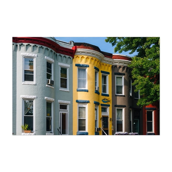 Hampden Row Houses 02 - Baltimore Maryland Photography Unframed Wall Art Print 5 x 7 inches