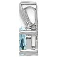 thumbnail image 2 of 925 Sterling Silver Rhodium-plated Aquamarine Pendant; for Adults and Teens; for Women and Men, 2 of 4