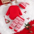 thumbnail image 7 of Outfits For Little Boys Baby Xmas Long Sleeve Christmas Romper Print Pants Hat Clothing Set 6 Months-9 Months, 7 of 7