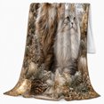 thumbnail image 2 of Majestic Winter Cats Festive Holiday, Festive Pet Portrait Pattern, Warm Flannel Blanket for Living Room and Bedroom, Cat Lovers Just Because Gift, Pet Lover Home Decor, 2 of 9