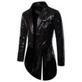 thumbnail image 4 of Men‘s Suit Shiny Sequins Turn-Down Collar Prom Swallow-Tailed Tuxedo, 4 of 5
