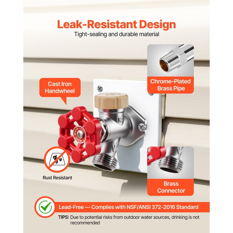 KFFKFF Frost-Proof Outdoor Faucet With Anti-Siphon, 12 In photo 3