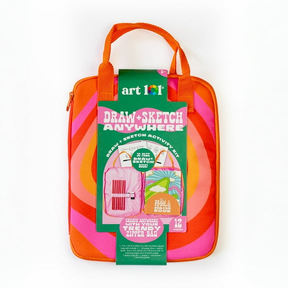 Art 101 Draw and Sketch Anywhere Activity Kit with 12 Pieces, Drawing Set, for Child Ages 8 