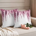 thumbnail image 2 of Red Willows Pillow Covers 2 Pack Watercolor Spring Falling Red Willows Leaf Plant Pillowcase Waterproof Outdoor Throw Pillow Cover for Patio Garden Square Cushion 16”x16”, 2 of 9