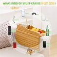 thumbnail image 4 of Couch Cup Holder, Anti Falling Couch Drink Holder, Natural Bamboo Sofa Cup Holder Armrest Tray, More Safe for You Family, Portable Couch Arm Tray Table for Remote/Snacks/Cellphone/Drinks/Cup, 4 of 6