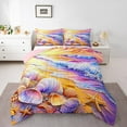 thumbnail image 2 of Erosebridal Dreamy Coastal Comforter Sets Twin Size, Seashell Beach Comforters & Duvets, Ocean Theme Decor, Reversible 2pcs, 2 of 8
