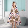 thumbnail image 6 of Pink Baseball Gear Pattern Hooded Bath Towel，60"x35" for Ages 3 To 12 Kids, Quick Dry Lightweight Soft Microfiber Hood Beach Towel Cover Up for Kids, 6 of 7