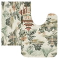 thumbnail image 7 of Yayeee Bath Rugs for Bathroom Floor Set of 2 Non Slip Fluffy Soft Absorbent Mat, Green Mountain Pattern, 7 of 7