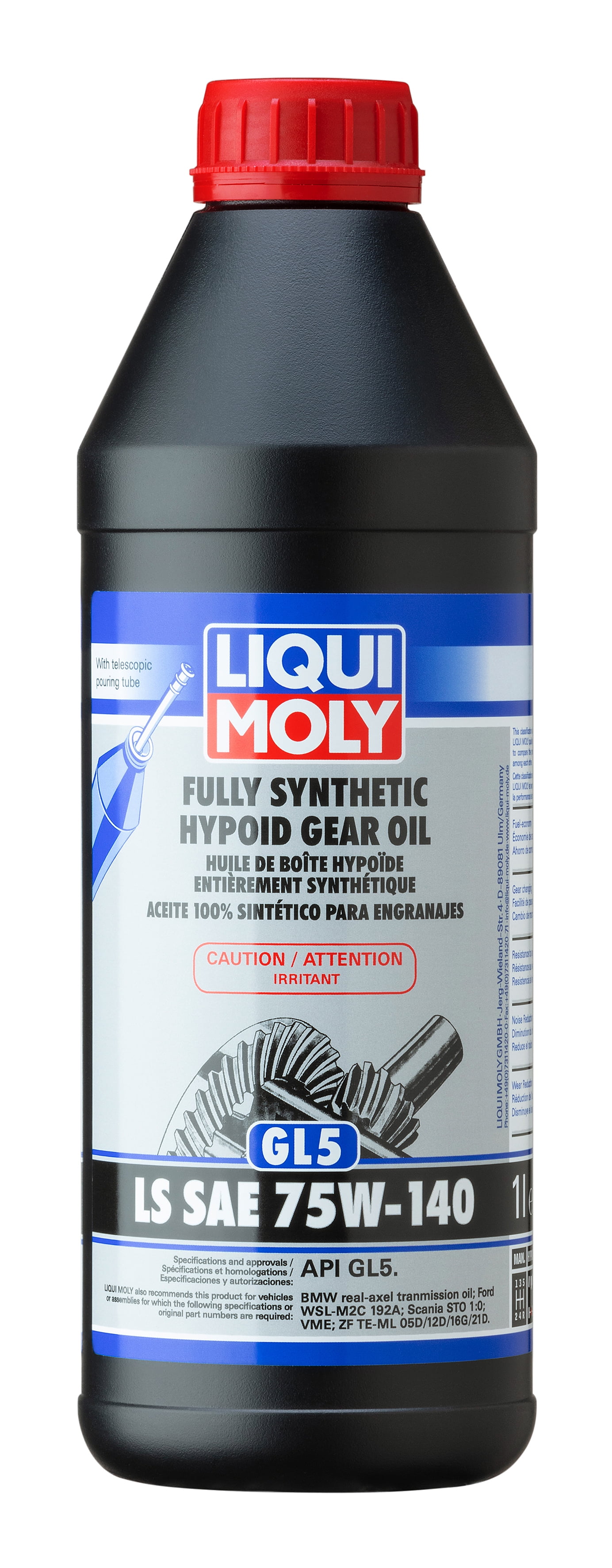 LIQUI MOLY FULLY SYNTHETIC HYPOID GEAR OIL (GL5) LS SAE 75W140 1 L
