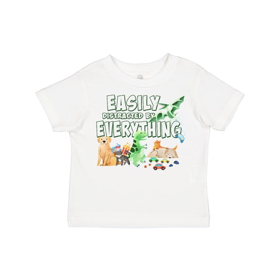 Inktastic Easily Distracted by Everything Boys or Girls Toddler T-Shirt