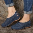 thumbnail image 2 of Faux Leather Elastic Comfy Slip On Women'S Hollow-Out Round Toe Flat Heel Flats Platform Non-Slip Shoes, 2 of 2