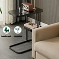 thumbnail image 2 of C Shaped Side Table, 2 Tier Couch End Table, Large Storage Sofa Side Table for Living Room Bedroom Easter Decoration, Suit for Place Books/ Tea Cups/ Snacks/ Drinks, 2 of 6