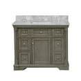 thumbnail image 2 of Sydney 42" Bathroom Vanity with Weathered Gray Cabinet and Carrara Marble Top, 2 of 6