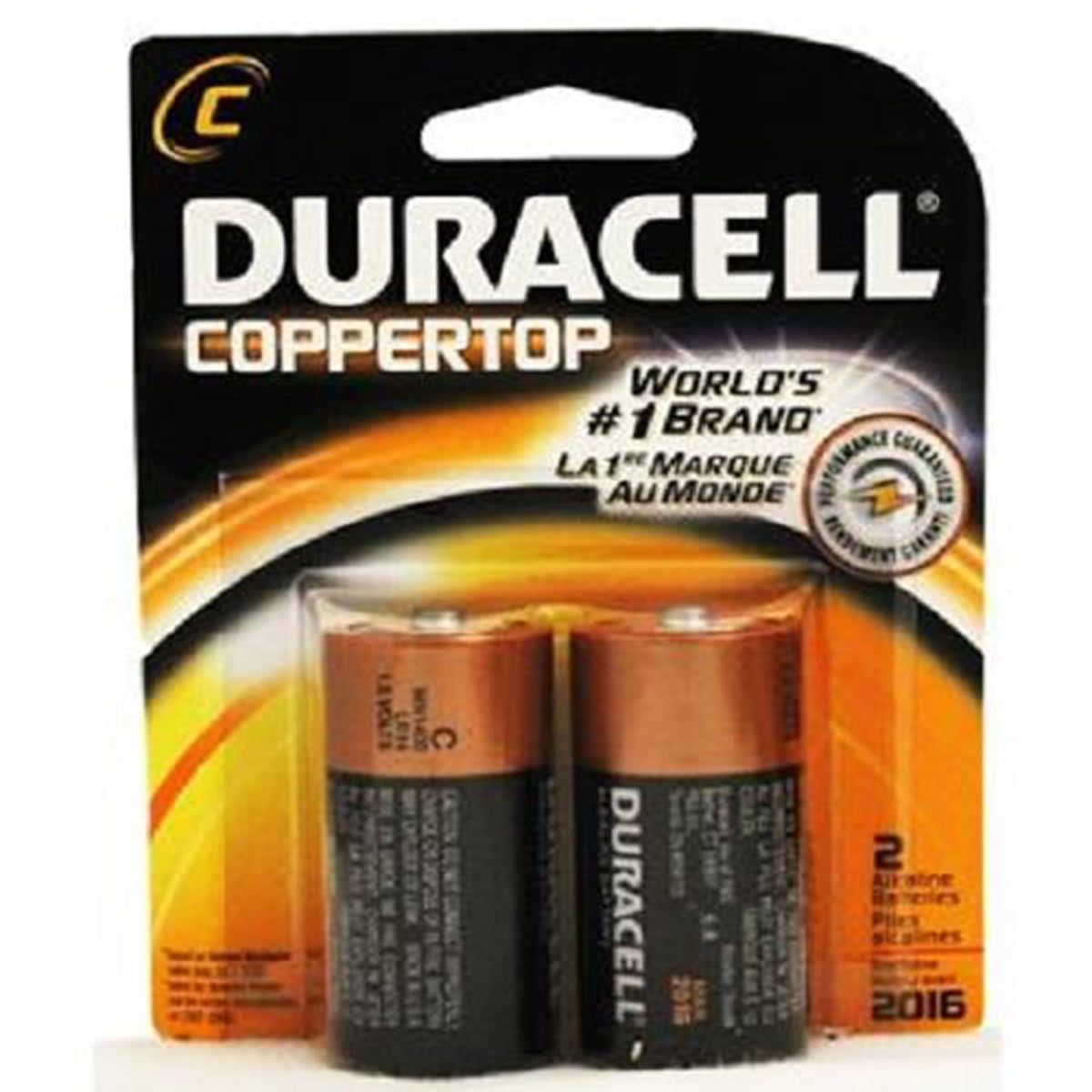 Duracell Alkaline Battery Size C 1 5 V Card 2 Walmart