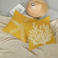 thumbnail image 6 of Coastal Pillow Covers 18x18 Inch Set of 2 Yellow Coral Starfish Throw Pillows Nautical Ocean Decorations Summer Linen Beach Pillowcase Outdoor Decor Farmhouse Cushion Case for Home Bedroom, 6 of 6