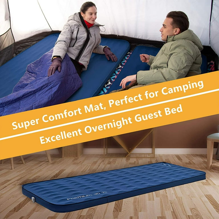 KingCamp Self Inflating Sleeping Pad Thick Camping Foam Pad Portable Air Mattress High R Value 3 inches Thick L 78 x W 30 Walmart