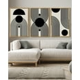 thumbnail image 4 of SHENIFY Black Abstract Wall Art 16x24in3pcs Nautral Framed Decor Duotone Minimal Dark Brush Stroke Prints Shapes Illustrations Modern Art Decorative Ready to Hang, 4 of 5