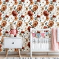 thumbnail image 3 of Peel and Stick Wallpaper Elegant Floral Watercolor Design Soft Reds Oranges Whites Wall Mural 23.6in x 9.8ft Self Adhesive Removable Wall Paper Renter Friendly Wallpaper for Bedroom, 3 of 8