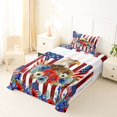 thumbnail image 5 of Manfei Bald Eagle Flag Twin Sheets,Floral Stars Bedding,Red Navy,3 Pieces,1 Fitted Sheet and 1 Pillowcase, 5 of 6