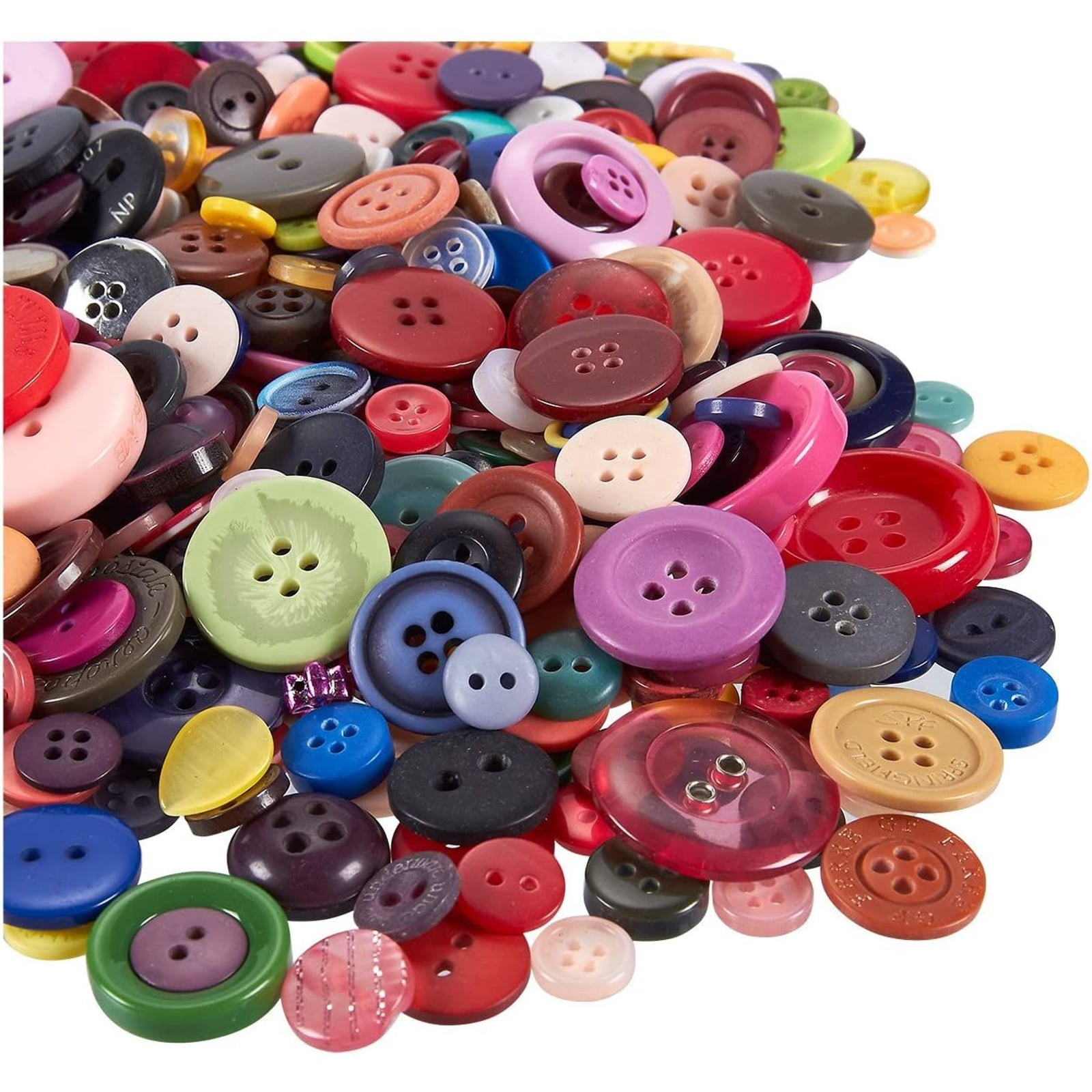 Assorted Plastic Sewing Buttons for Sewing Crafts Clothes Coats by Mandala Crafts Bulk Wholesale Pack Multi Color 300 Pcs 18mm 0.7 inch