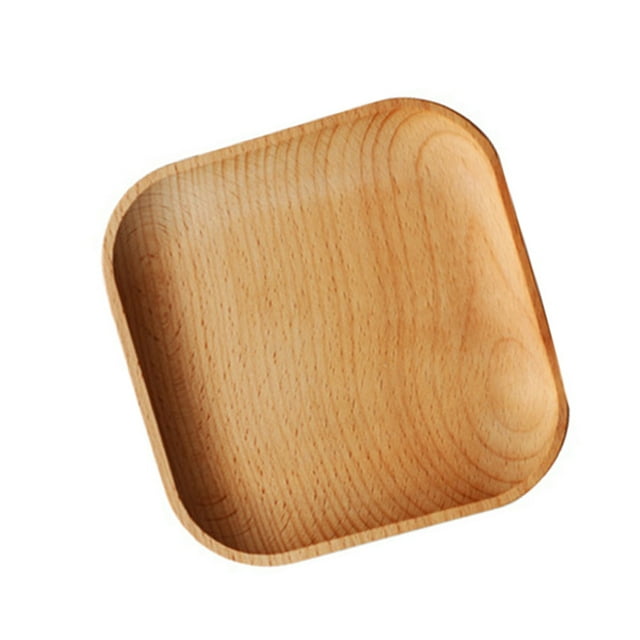MERRYHAPY Assiette à Bijoux Bois Clair Présentoir à Collations 1Ensemble
