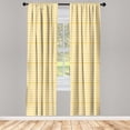 thumbnail image 2 of Ambesonne Vintage 4-Panel Curtains, Gingham Pattern Heart Shape, 56"x95", Mustard and White, 2 of 4