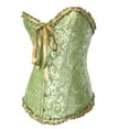 thumbnail image 6 of KHONTS Women's Corset TopsRenaissance Corset Bustier Floral Trim Shapewear Halloween Outfits For Party Club Stage Green XXXL, 6 of 6