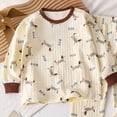 thumbnail image 5 of CAUYDY 10-12Y 13-14Y Teen Boy Pajamas Kid Outfits Fall Winter Long Sleeved Top Elastic Waist Pants 2 Piece Cute Set Children Boys Clothes Sizes 11-12 Years,Brown, 5 of 5