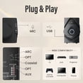 thumbnail image 6 of Bobtot Surround Sound Systems Wireless Rear Satellite Speakers - 800W 6.5inch Subwoofer 5.1/2.1 Channel Home Theater Systems with ARC Optical Bluetooth Input, 6 of 9