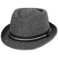 thumbnail image 1 of Mens Structured 100% Paper Straw Black Ribbon Band Fedora Hat - Black - L/XL, 1 of 1