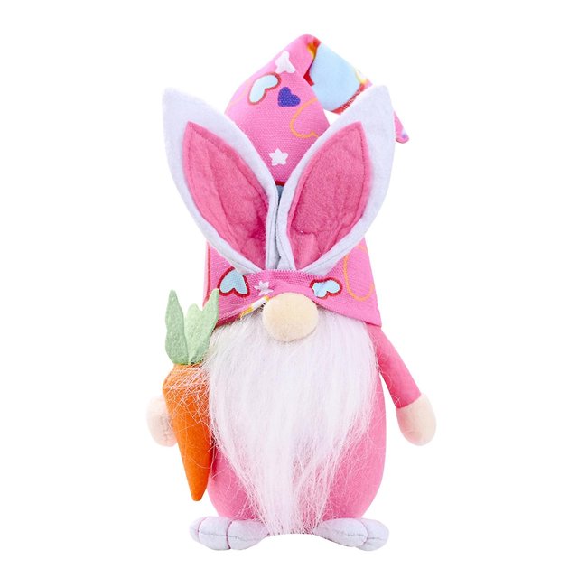Decoración de Pascua con forma de conejito de peluche con forma de gnomo, 40 cm, HUOGUO, para niños