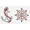 thumbnail image 2 of Authentic Hotel and Spa Turkish Cotton Nautical Embroidered White Hand Towel, 2 of 2