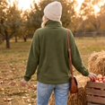 thumbnail image 6 of Sorvello Women's Lightweight Fleece Lined Jacket, Long Sleeve Casual Fall Outerwear With Pockets Army Green L, 6 of 7