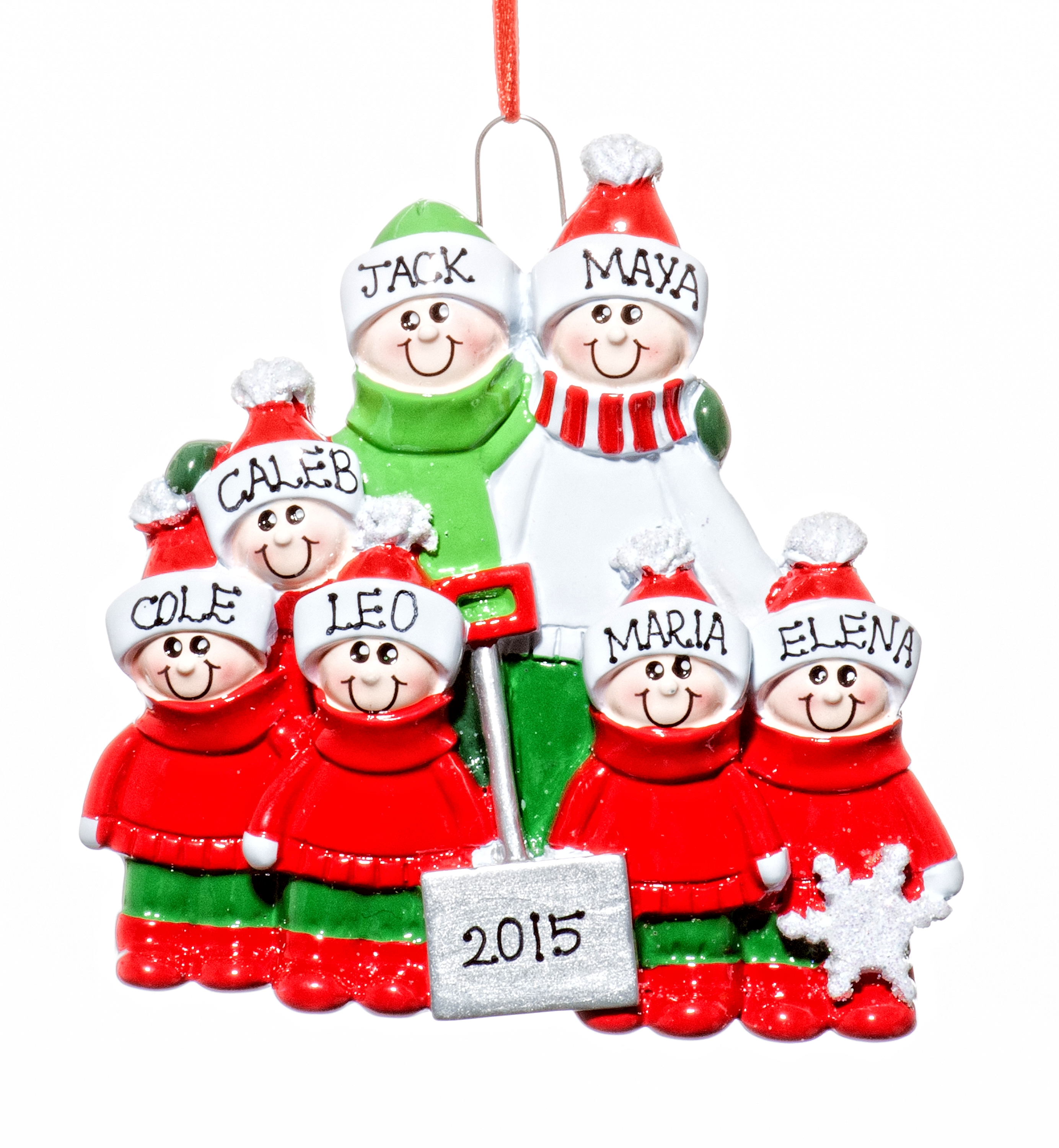 Family Of 7 Personalized Christmas Ornaments 