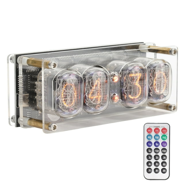 Reloj de tubo luminoso IN12 con control remoto, reloj de tubo electrónico digital, conjunto de adorno DIY