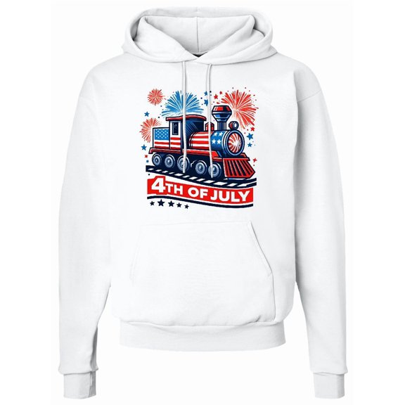 Inktastic Patriotic 4th of July Train Adult Hoodie Sweatshirt