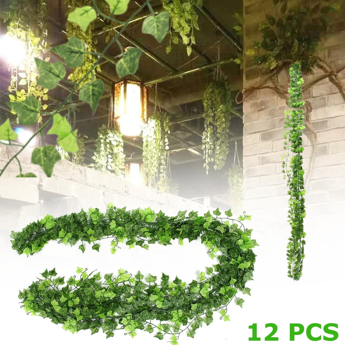 94" Artificial Green Vine Plant Foliage Simulation Leaves Rattan
