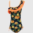 thumbnail image 5 of 7-8 Years Little Girls Swimsuit Toddler Kids Baby Girls Fashion Cute Flower Fruit Print Bikini Ruffles One-piece Swimsuit Orange, 5 of 6