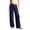 Blue, variant on gibobby Girl's Cotton Linen Casual Palazzo Pants Drawstring Elastic Waist Flowy Wide Leg Long Lounge Trousers,Black