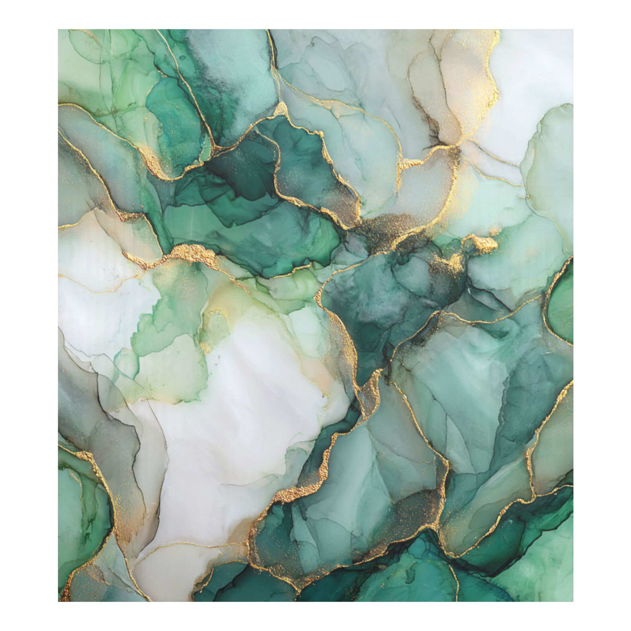 Dishwasher Magnetic Refrigerator Magnet Cover Sticker Home Decorative 23"x26" Golden Green Marble Crack