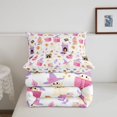 thumbnail image 5 of Feelyou Kawaii Ghost Full Size Comforter Sets, Cute Witch Hat Bedding Comforter Set, Pink White, Halloween Reversible, 3 Pieces, 1 Comforter and 2 Pillowcases, 5 of 7