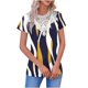 thumbnail image 1 of Tops de Manga Corta Cuello en V para las Mujeres Color Sólido Botón Abajo Blusa Verano Casual, Tops de Verano de las Mujeres Cuello en V con Mangas Cortas, 1 of 5
